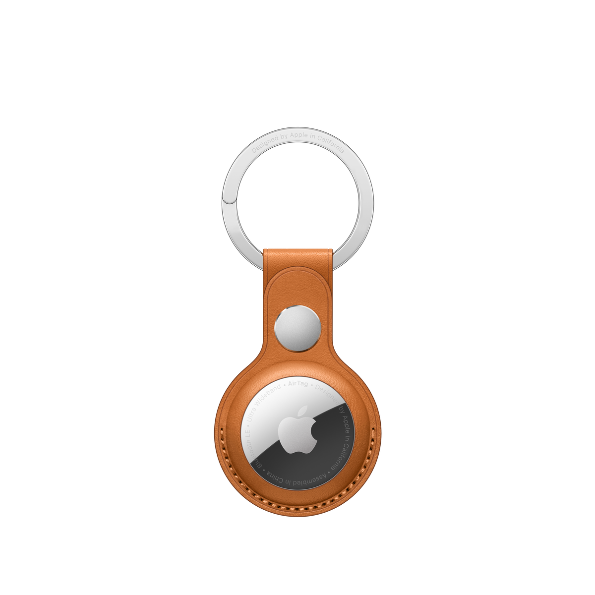 AirTag Leather Key Ring ‚Äì Golden Brown