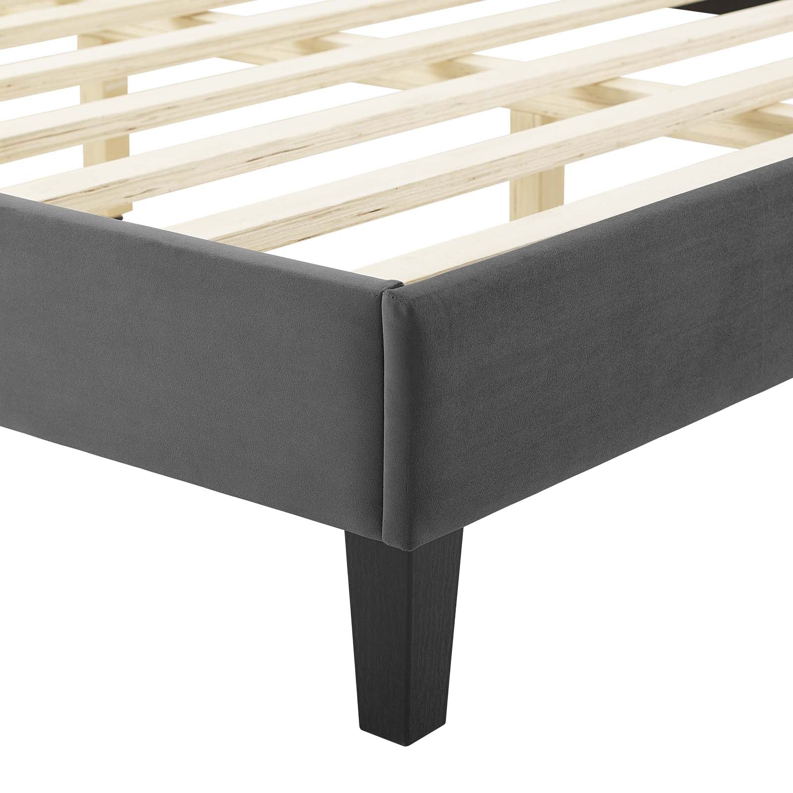 Current Performance Velvet Twin Platform Bed By Modway - MOD-6729-CHA | Beds |  Modishstore - 7