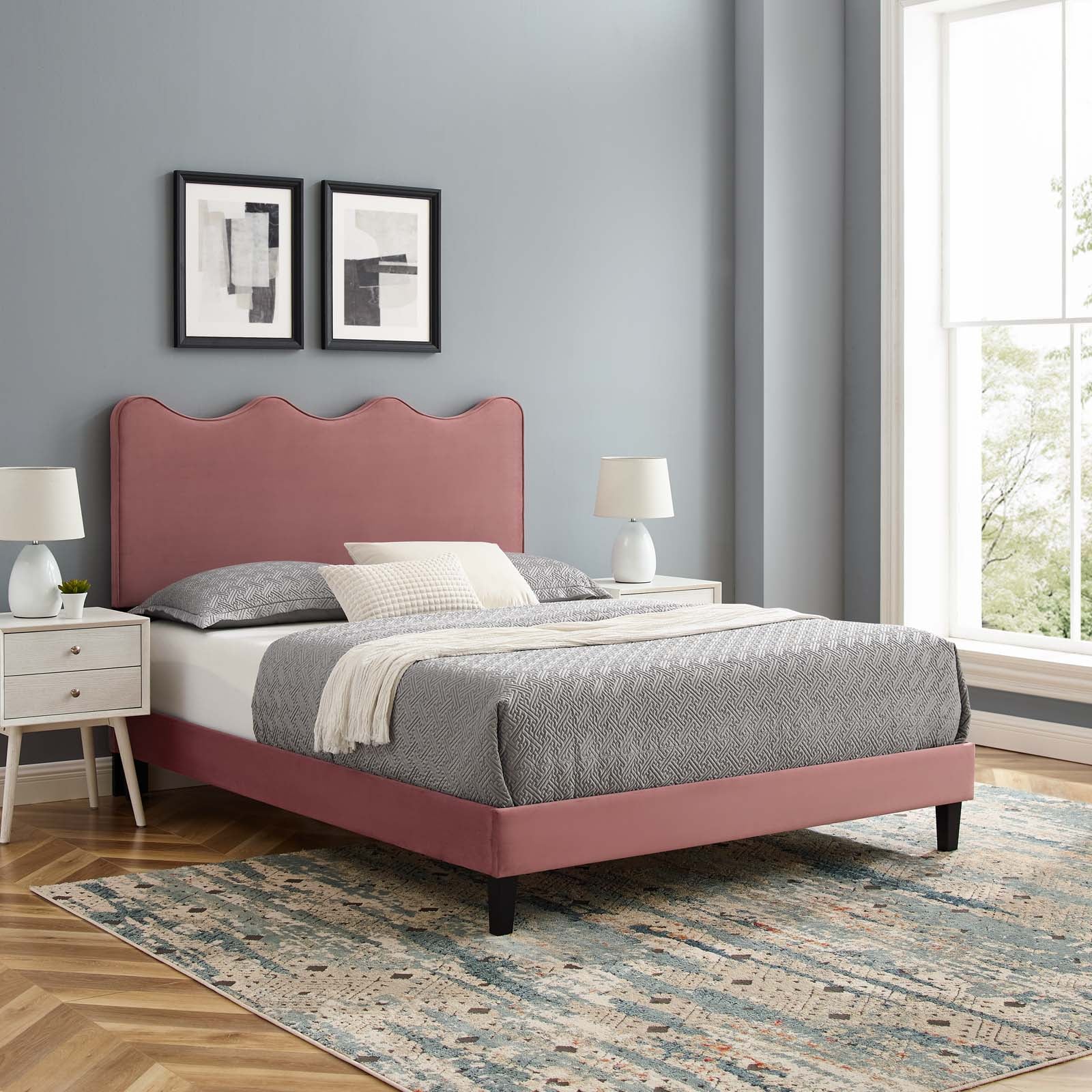 Current Performance Velvet Twin Platform Bed By Modway - MOD-6729-CHA | Beds |  Modishstore - 15