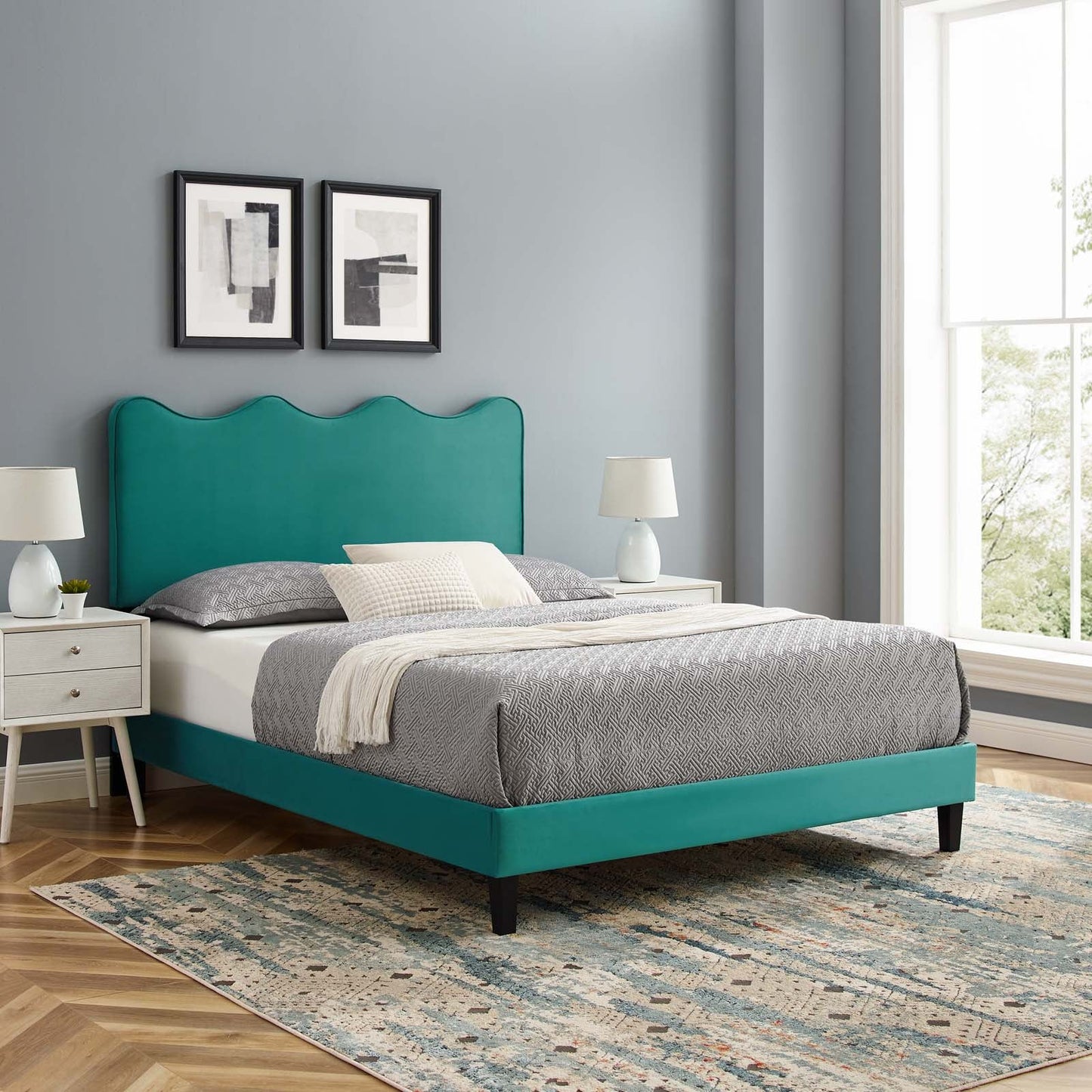 Current Performance Velvet Twin Platform Bed By Modway - MOD-6729-CHA | Beds |  Modishstore - 70