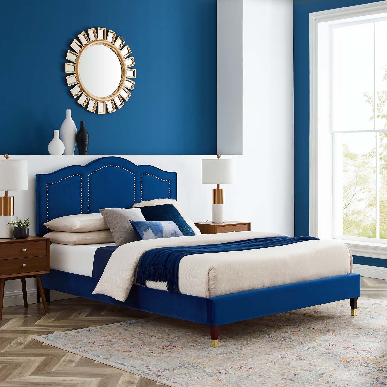 Emerson Performance Velvet King Platform Bed By Modway - MOD-6860 | Beds | Modishstore - 63