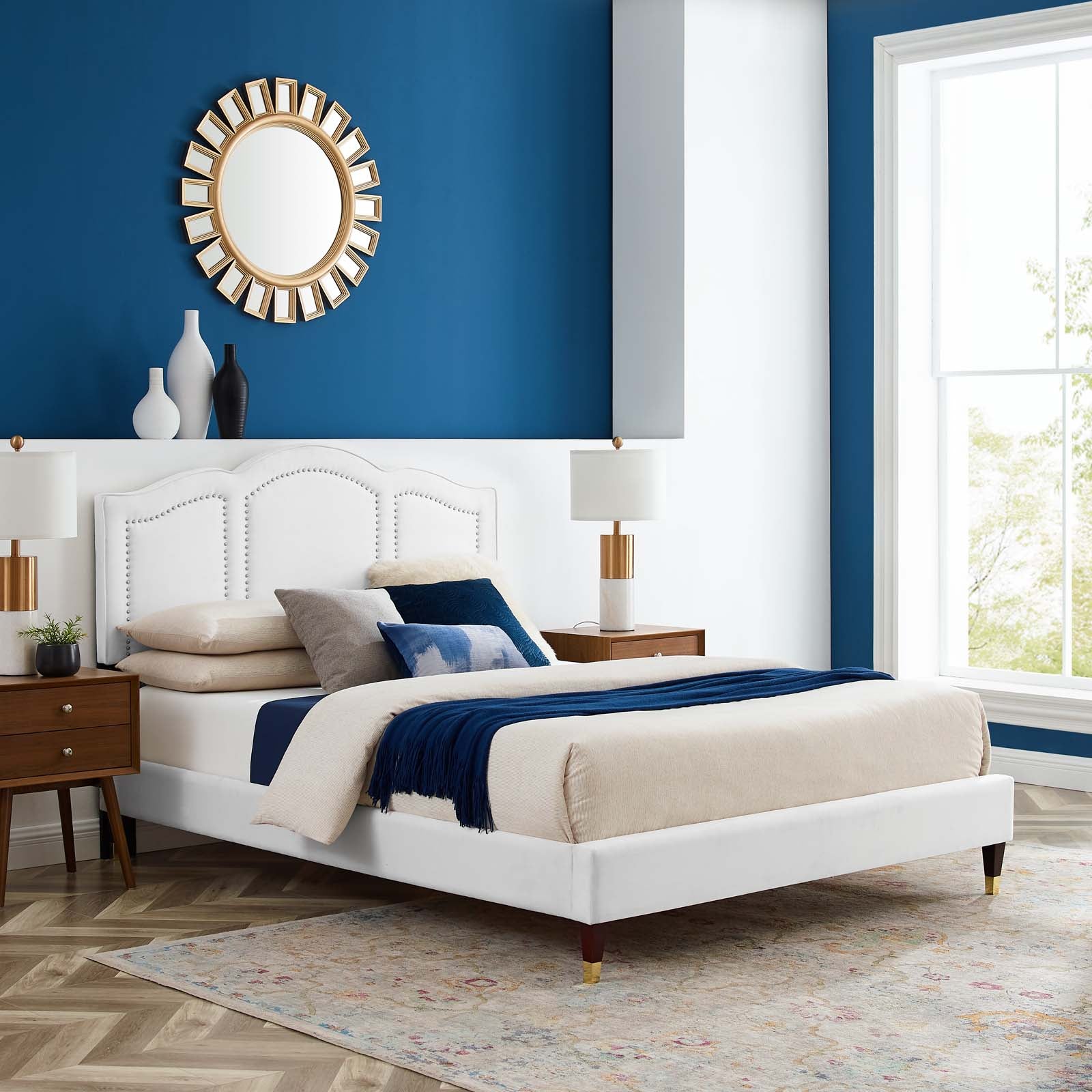 Emerson Performance Velvet King Platform Bed By Modway - MOD-6860 | Beds | Modishstore - 104