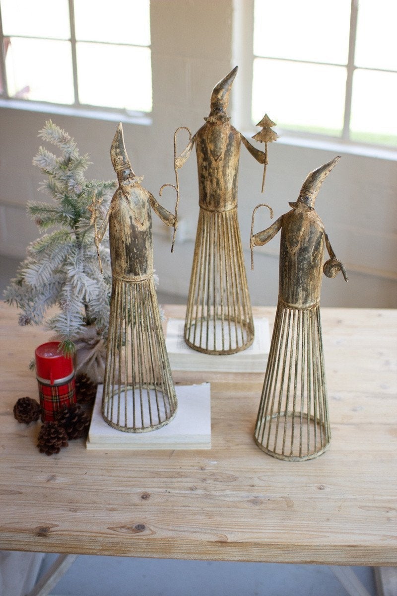 Kalalou Clay Sea Shells On Wooden Bases (Set Of 3)2