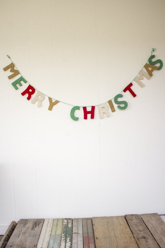 Kalalou Felt Merry Christmas Garland