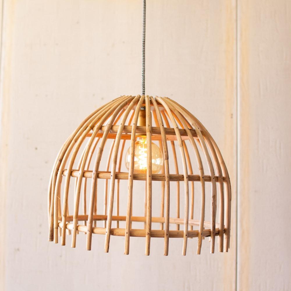 Kalalou Dome Bamboo Pendant Light2