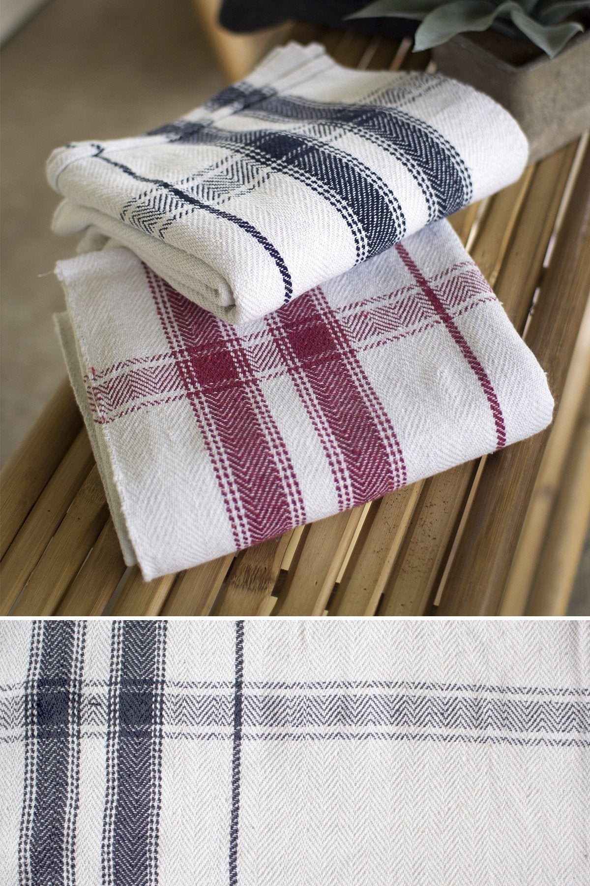 Kalalou Cotton Blanket -Table Cloth - Set Of 2