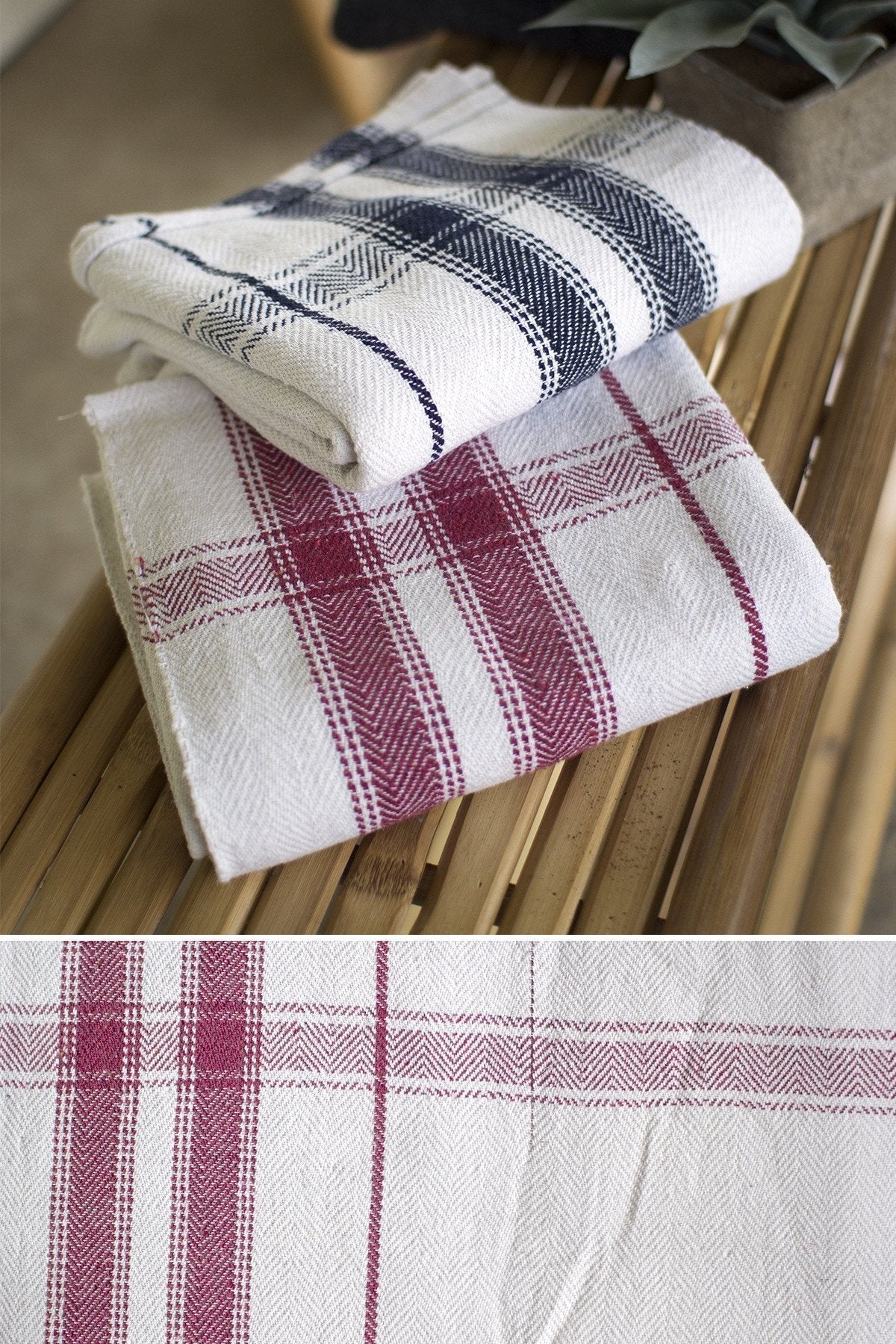 Kalalou Cotton Blanket -Table Cloth - Set Of 2