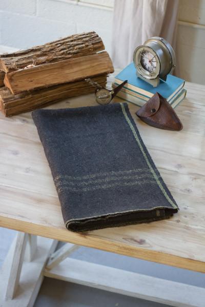 Kalalou Cotton Blend Utility Blanket Blue With Yellow Stripe