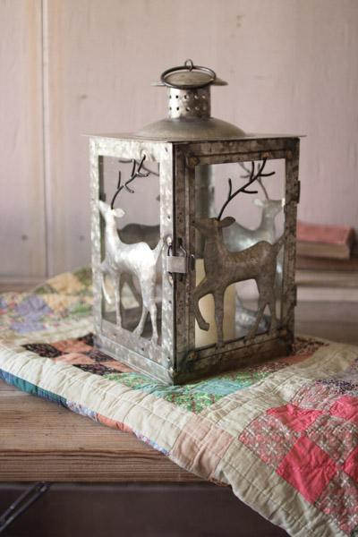 Kalalou Galvanized Deer Lantern