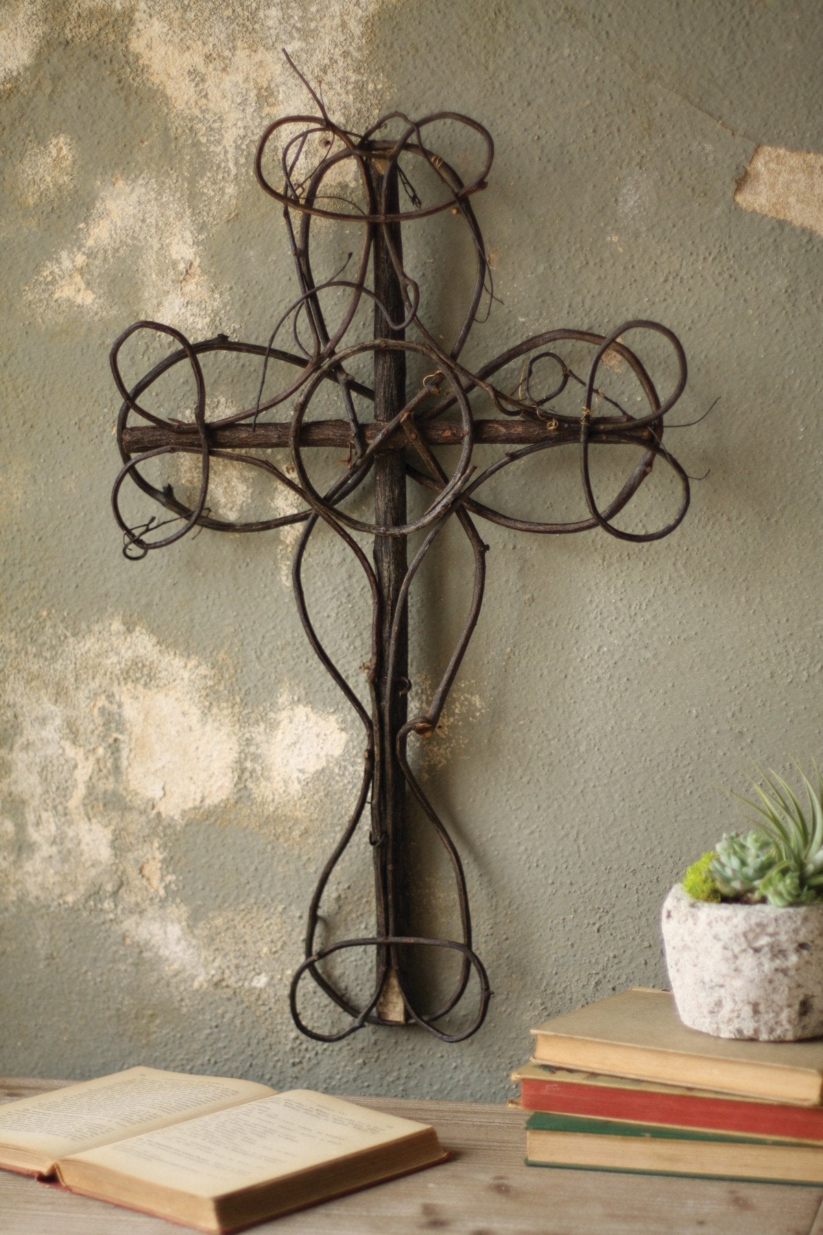 Kalalou Black Vine Decorative Cross