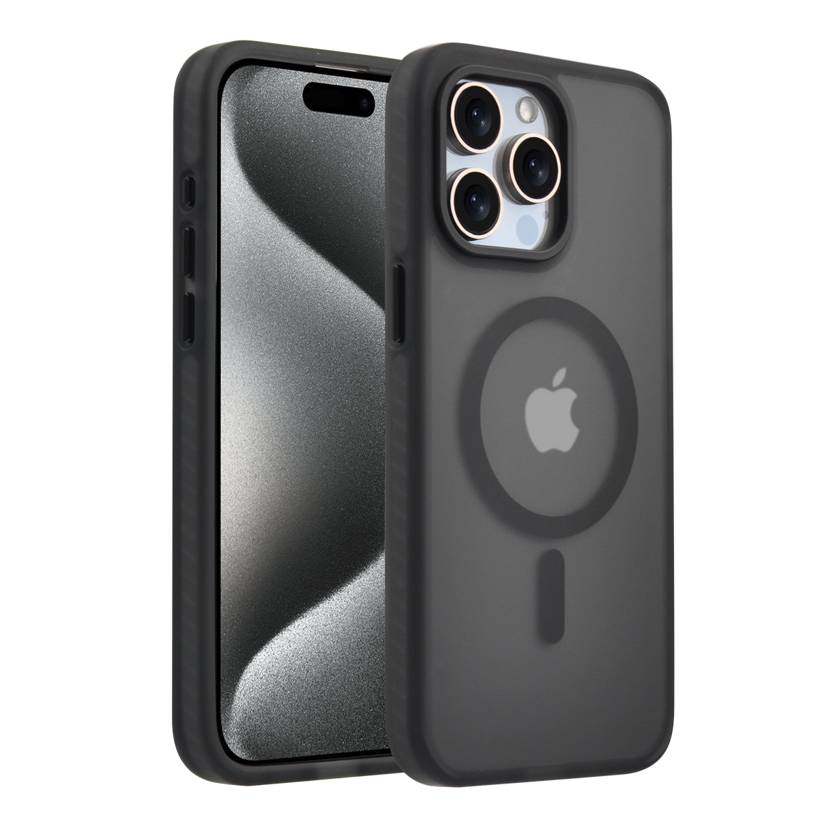 Pulse TPU TPE PC shockproof case for iPhone 15 Pro Max-Black