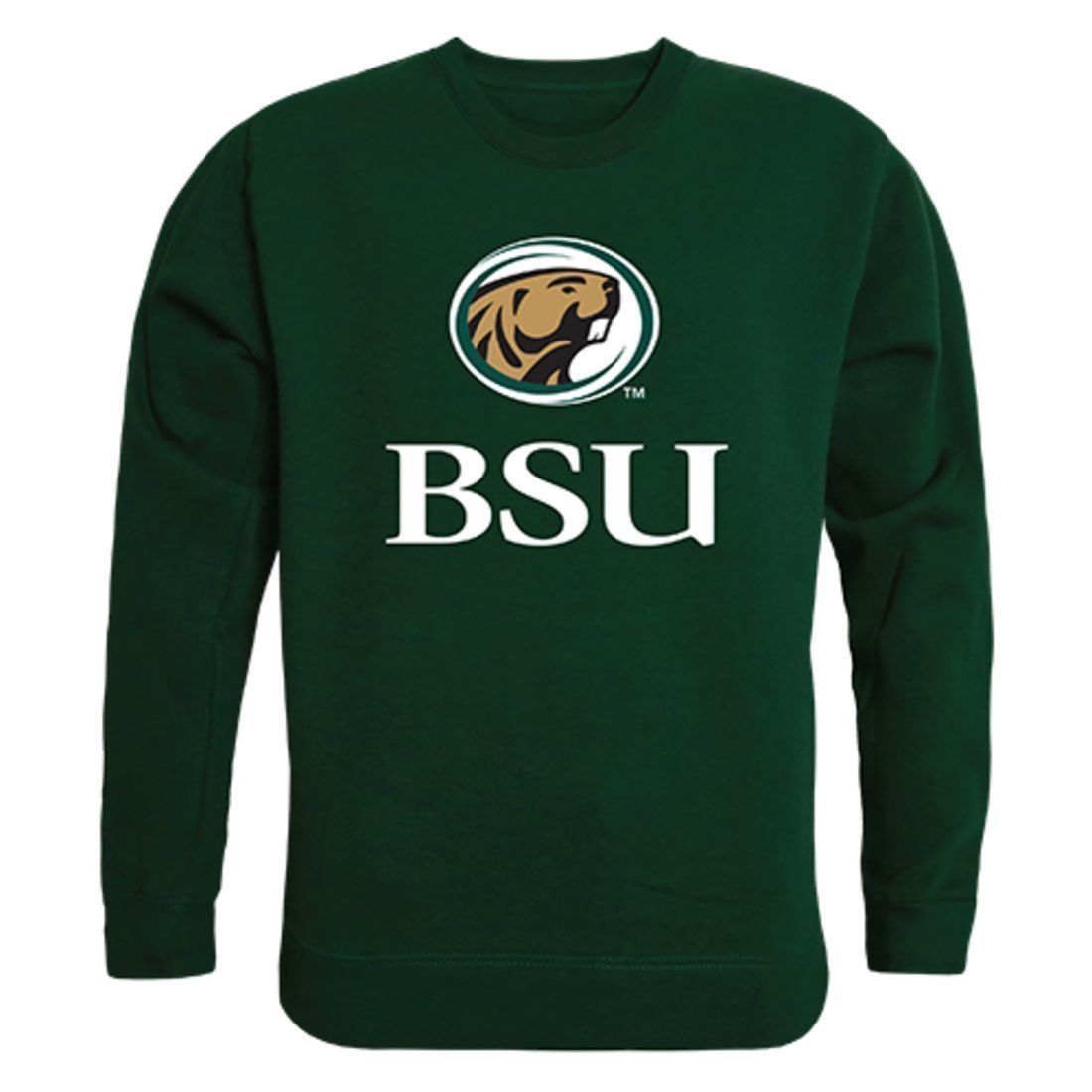 BSU Bemidji State University College Crewneck Pullover Sweatshirt Forest Green
