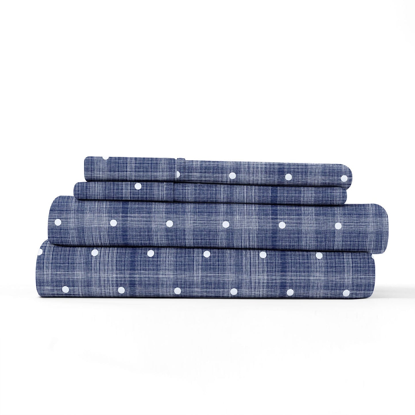 Urban Loft - 4-Peice Dotted Sheet Set - Navy
