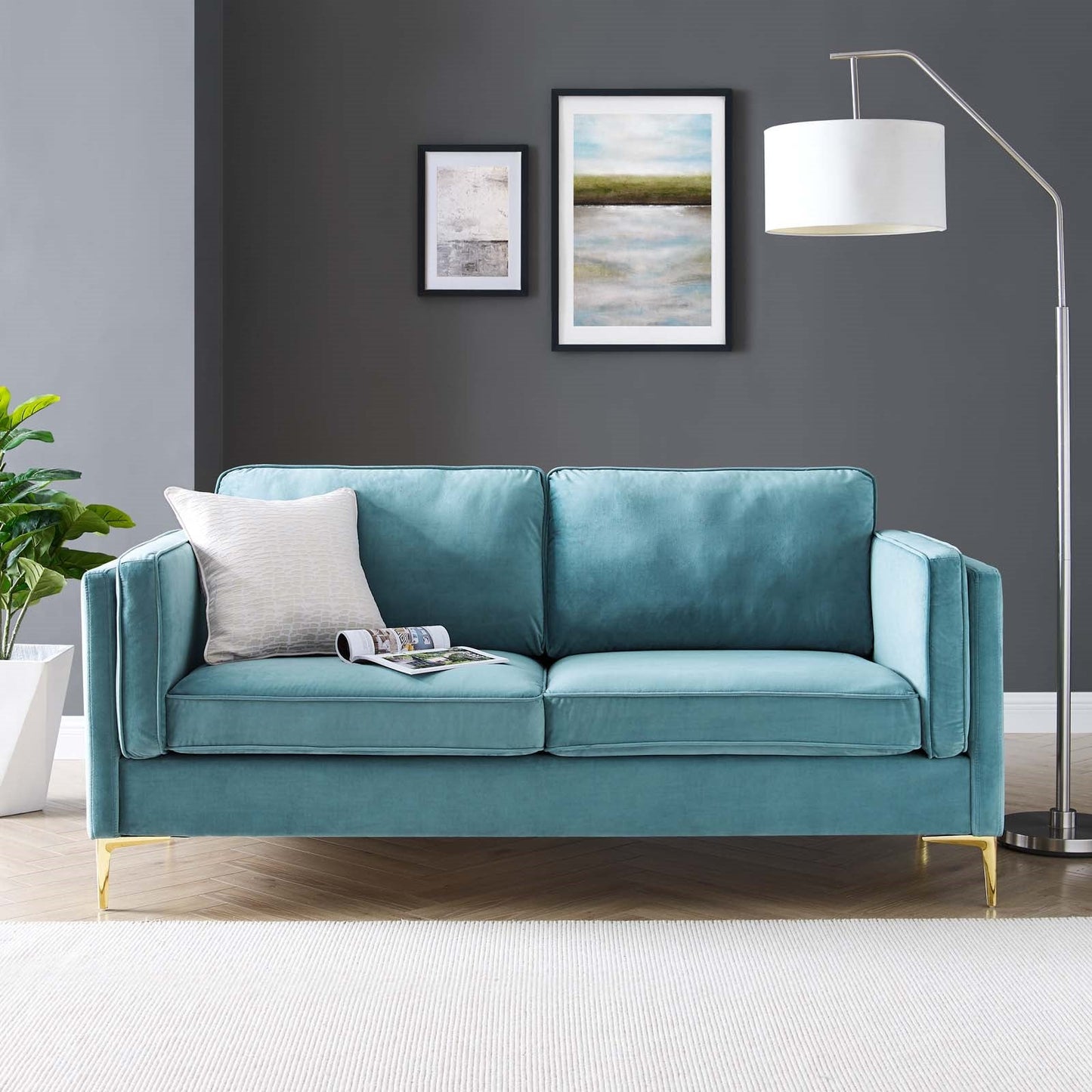 Kaiya Performance Velvet Sofa By Modway | Sofas | Modishstore