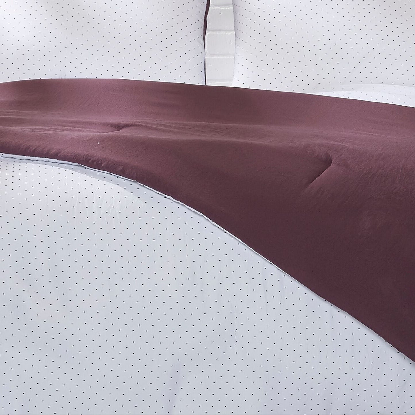 E. Jay Bedding Co Reversible Microfiber Polka Dot Comforter Set - Eggplant