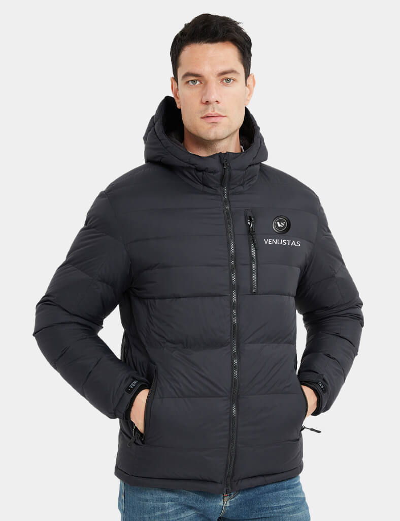 [Final Sale] Men's Heated Down Coat with Heating Pockets, 7.4V [S,M,L,XL,2XL,3XL]