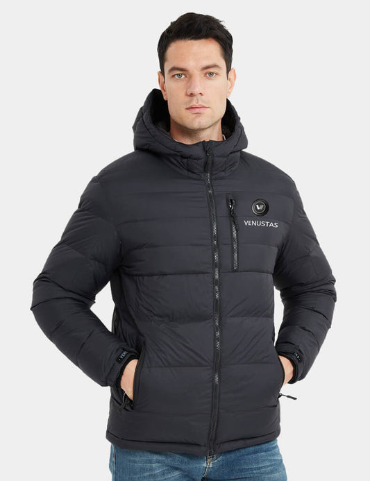 [Final Sale] Men's Heated Down Coat with Heating Pockets, 7.4V [S,M,L,XL,2XL,3XL]