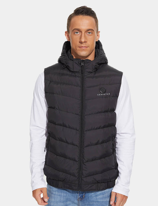 [Final Sale] Men’s Heated Down Vest 7.4V With Detachable Hood [S,M,L,2XL]