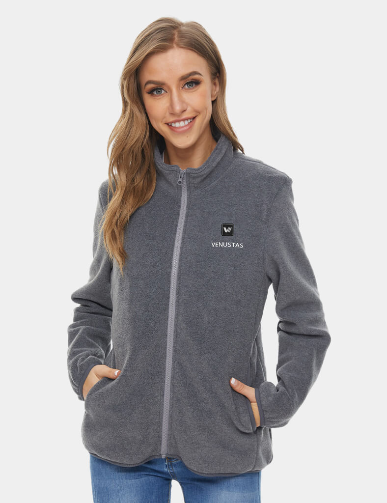 Zipper up Heated Fleece Jacket for Women 7.4V