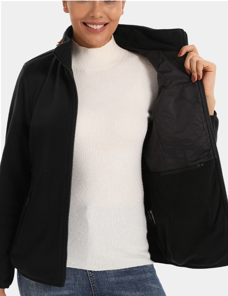[Open Box] Zipper up Heated Fleece Jacket for Women 7.4V [XS,S,M,L,XL,2XL,3XL]