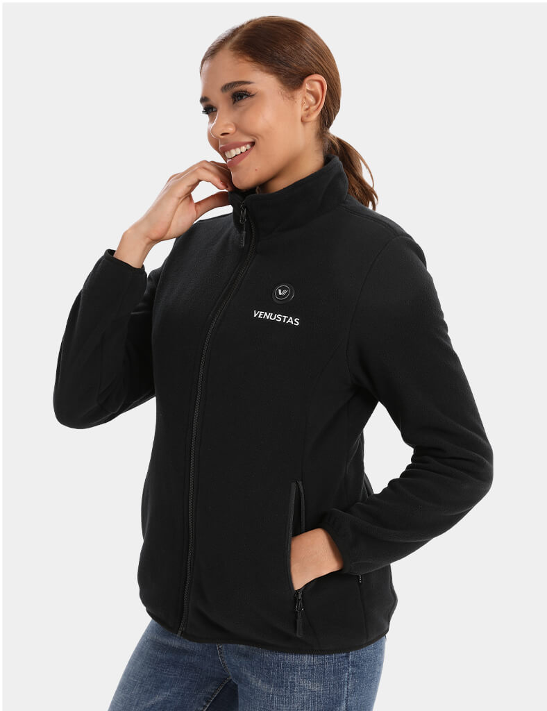 [Open Box] Zipper up Heated Fleece Jacket for Women 7.4V [XS,S,M,L,XL,2XL,3XL]
