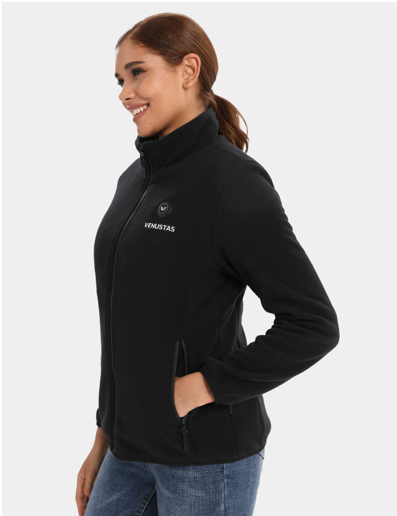 [Open Box] Zipper up Heated Fleece Jacket for Women 7.4V [XS,S,M,L,XL,2XL,3XL]