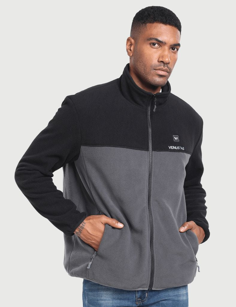Zipper up Heated Fleece Jacket for Men 7.4V