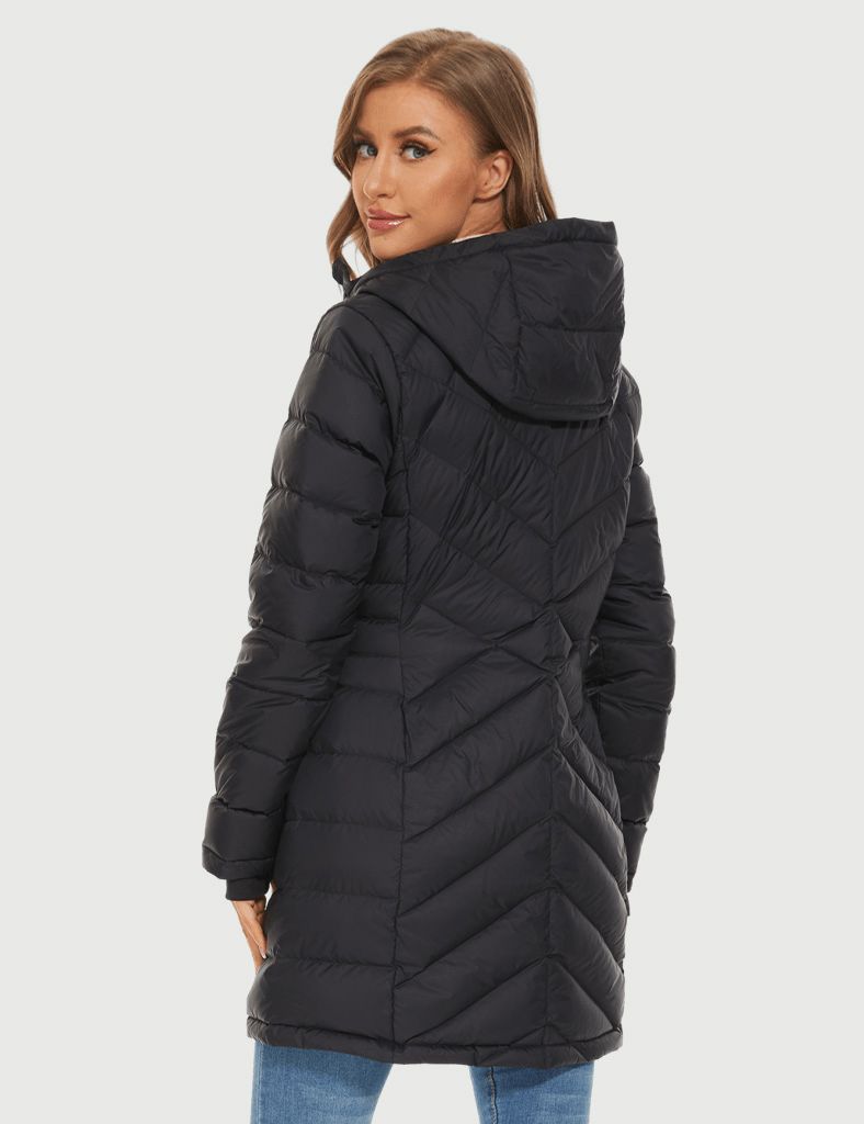 [Bundle Deal] Heated Long Down Jacket 7.4V For Women & EXTRA 7.4V Battery Pack