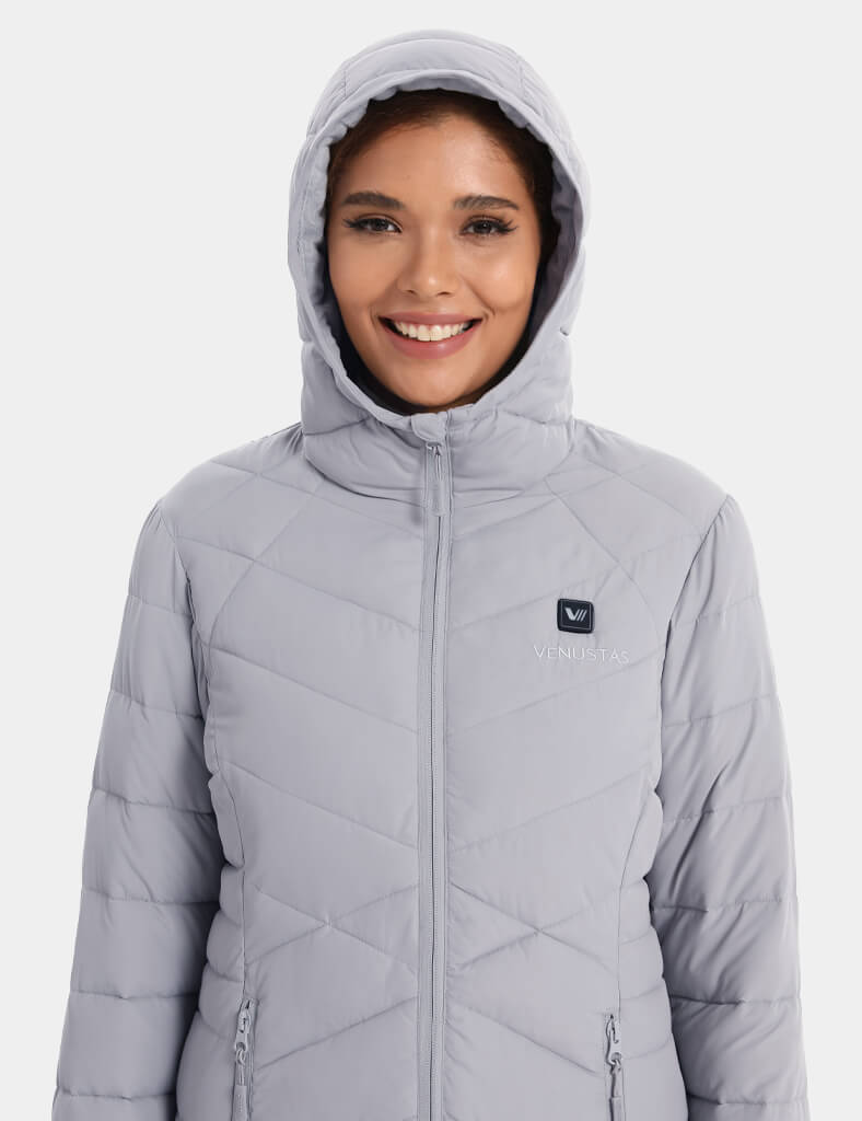 Women's Heated Recycled Puffer Jacket 7.4V - Grey