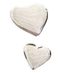 Kalalou Cast Aluminum Heart Boxes - Set Of 2
