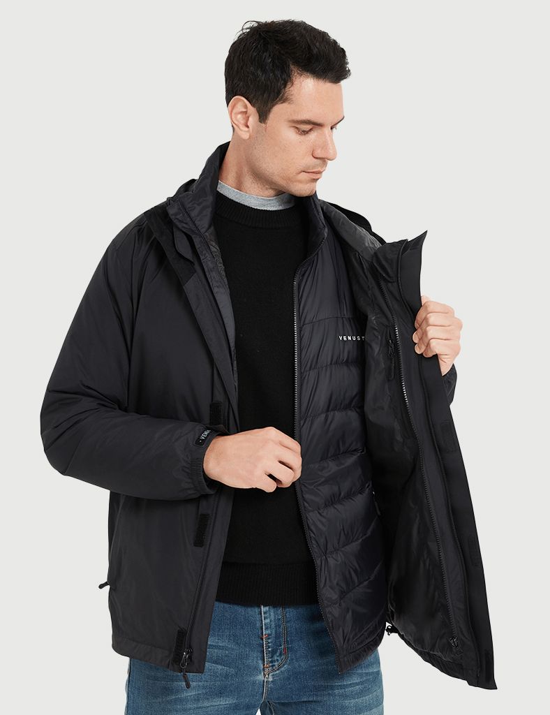 [Final Sale] Men's 3-in-1 Heated Down Jacket 7.4V [S,M,L,XL,3XL]