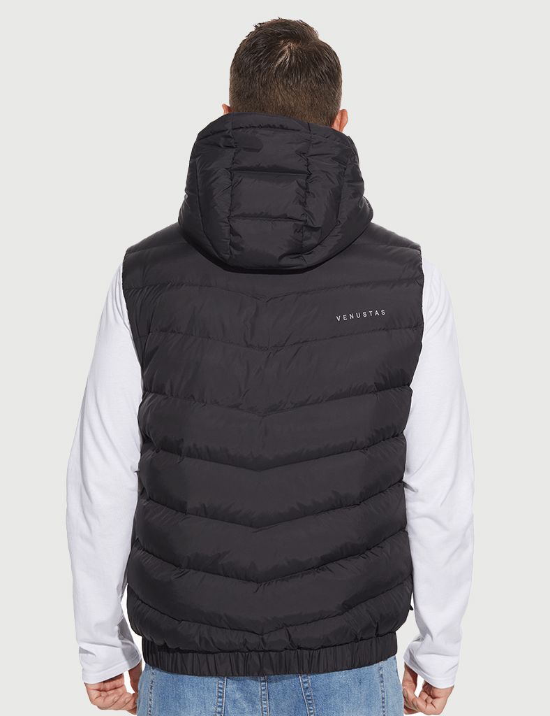 [Bundle Deal] Men’s Heated Down Vest 7.4V With Detachable Hood  & EXTRA 7.4V Battery Pack