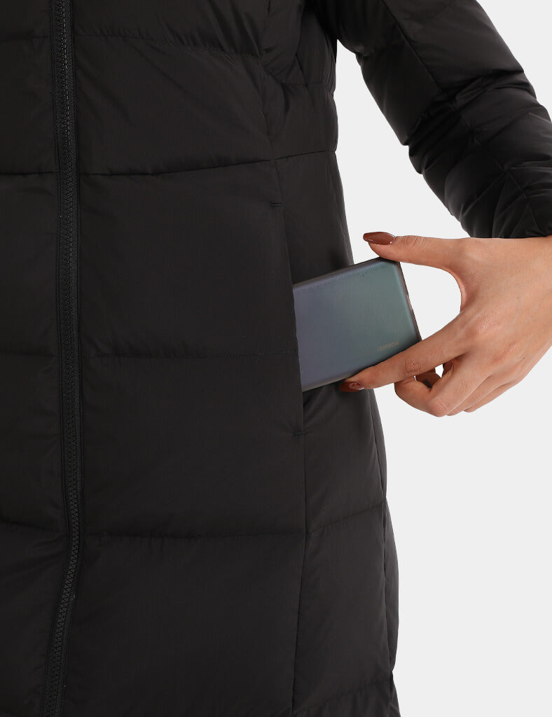 Women's Maxi Heated Recycled Down Jacket 7.4V