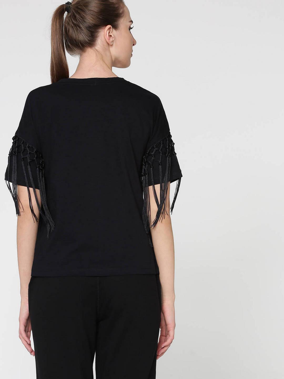 Shyla Fringed Sleeves T-Shirt