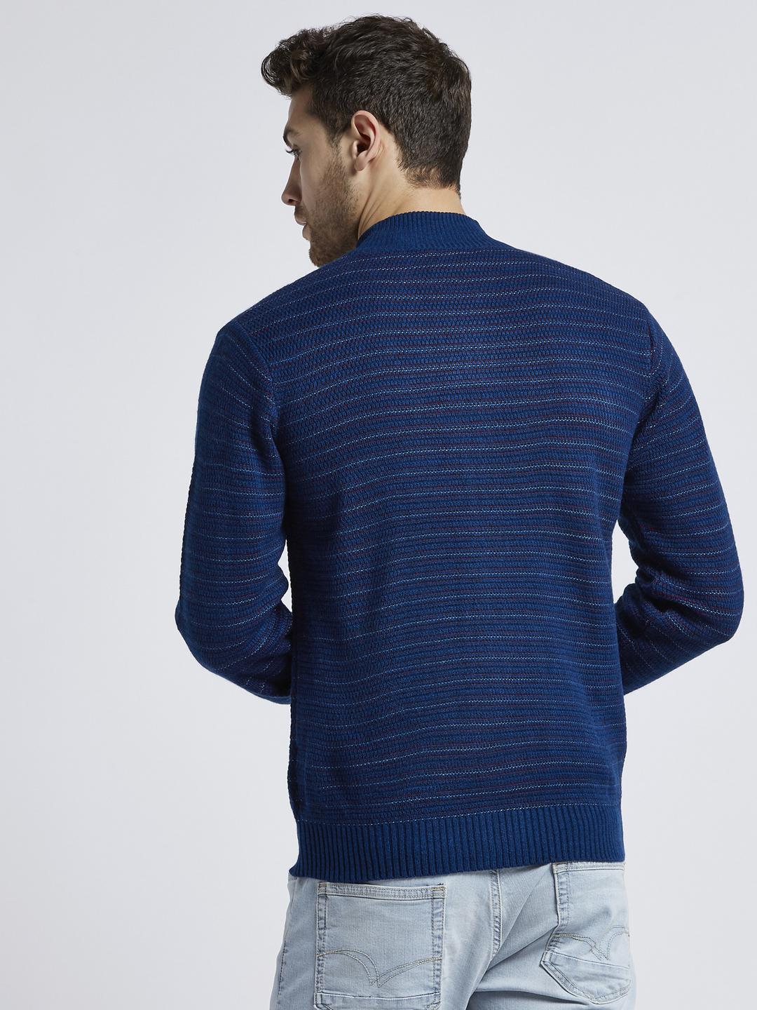 DJ & C Striped Open Front Neck Sweater Men