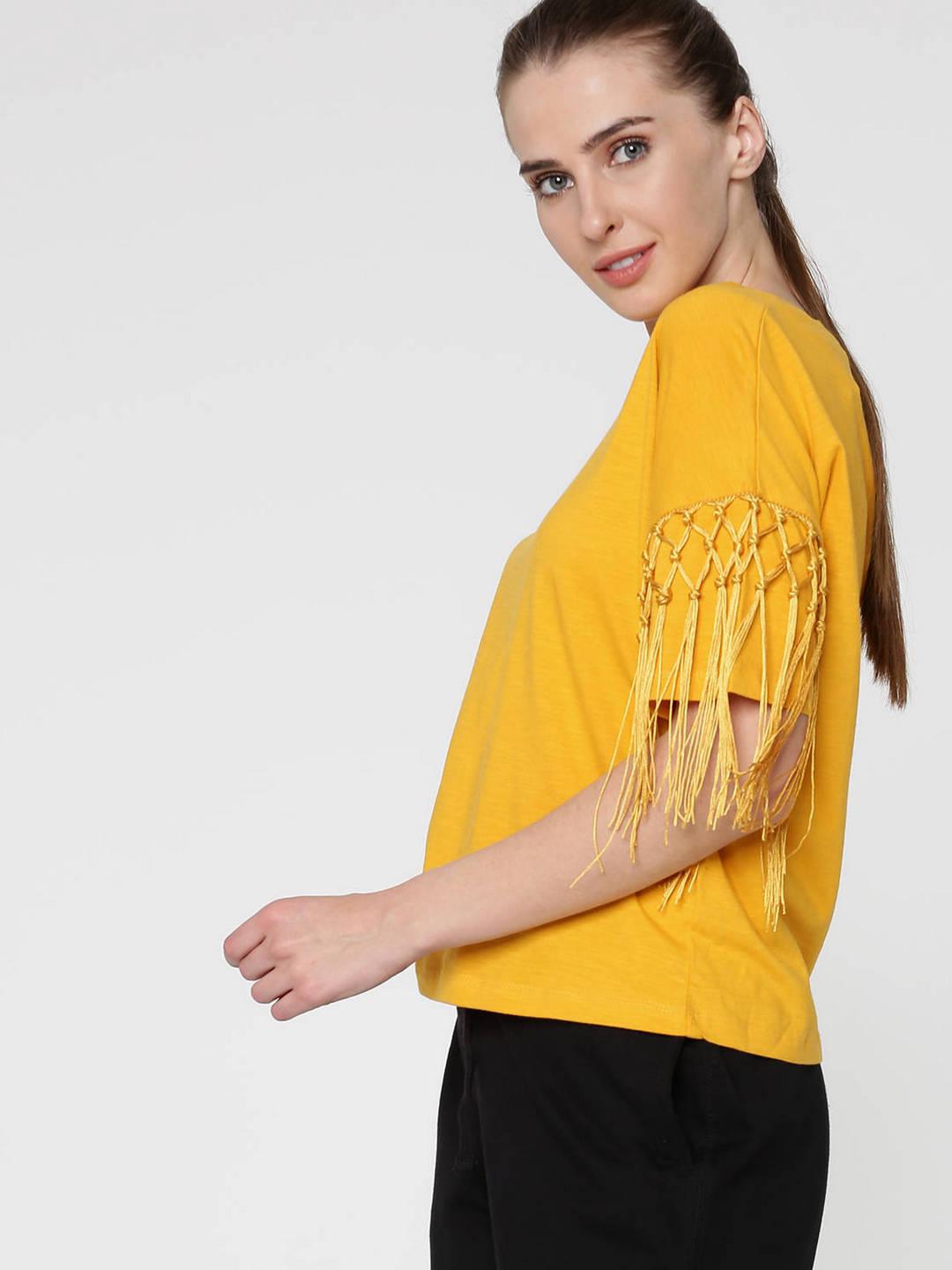 Shyla Fringed Sleeves T-Shirt