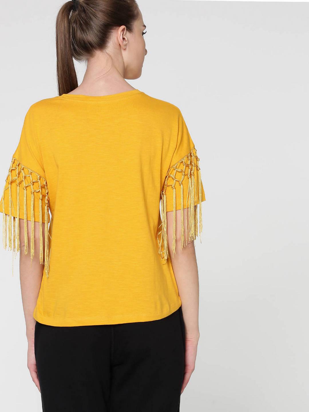 Shyla Fringed Sleeves T-Shirt