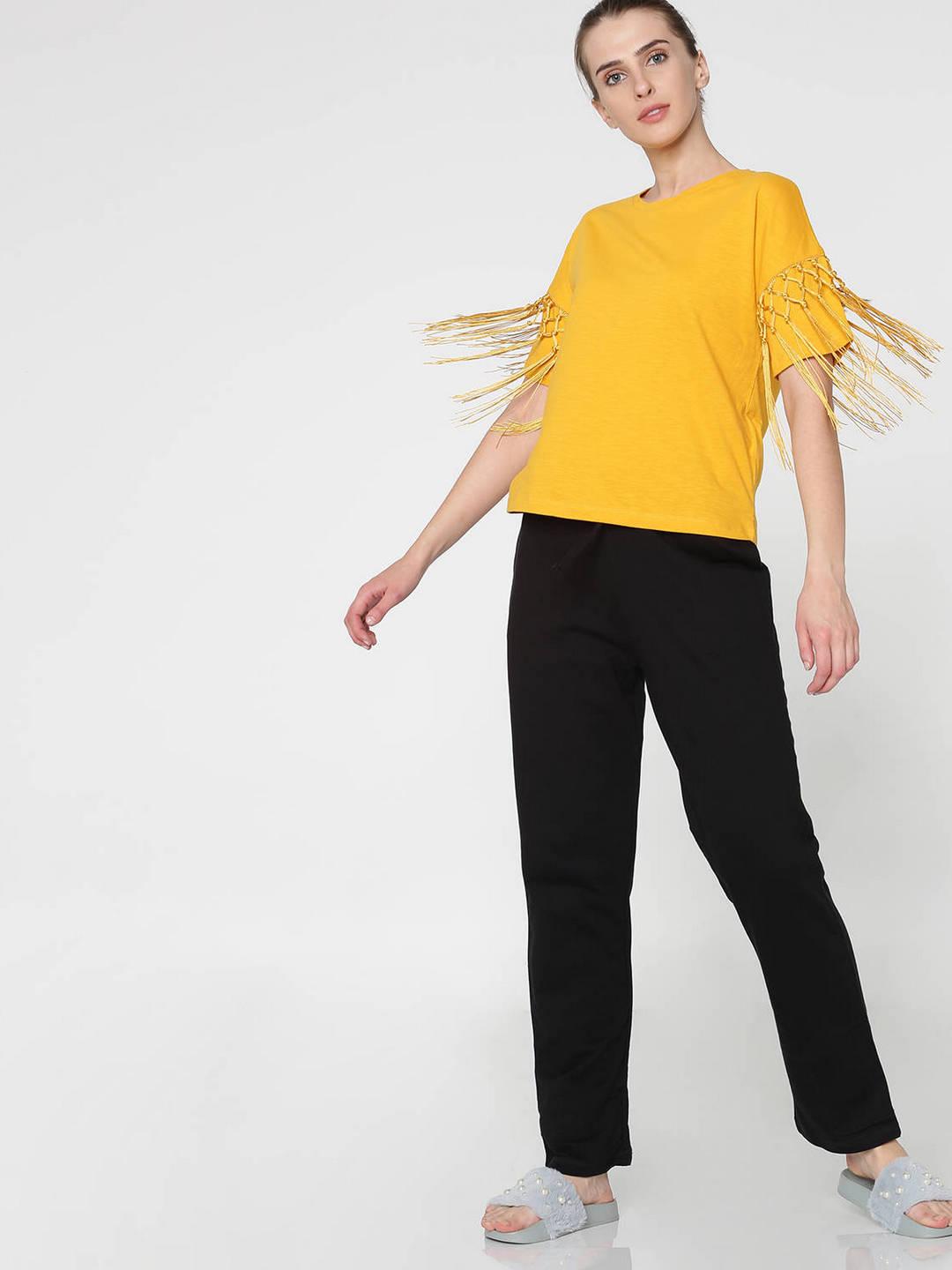 Shyla Fringed Sleeves T-Shirt
