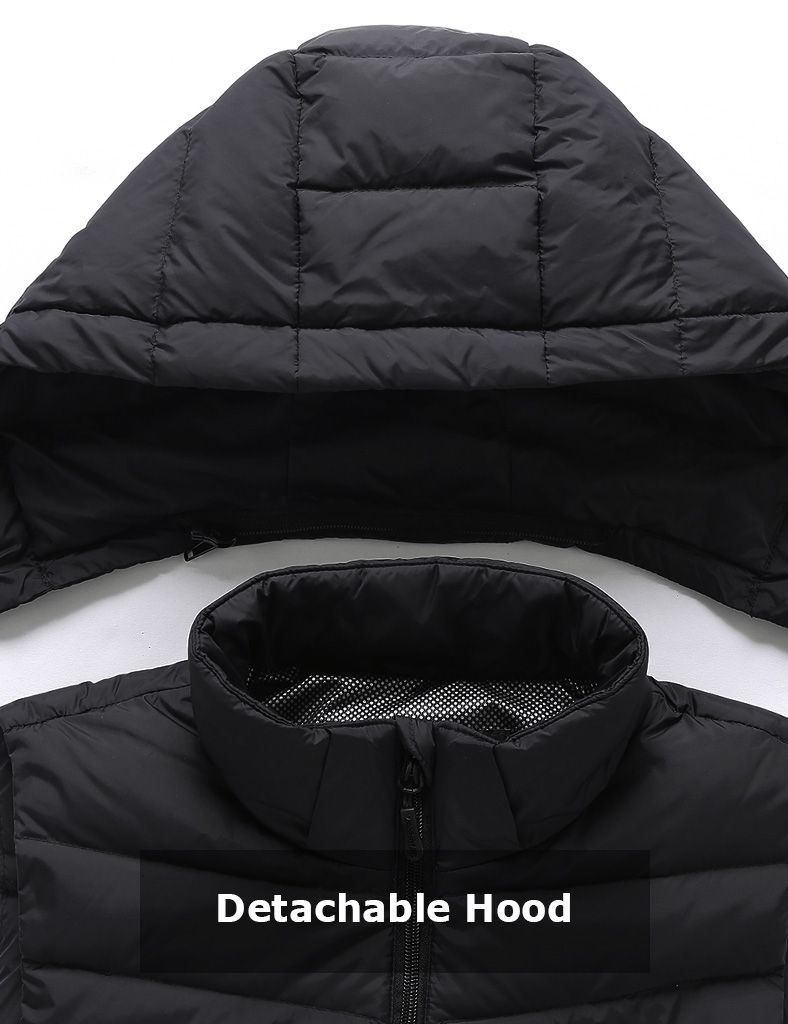 [Final Sale] Women's Heated Down Vest 7.4V With Detachable Hood [XS,S,M,L,XL,2XL,3XL]