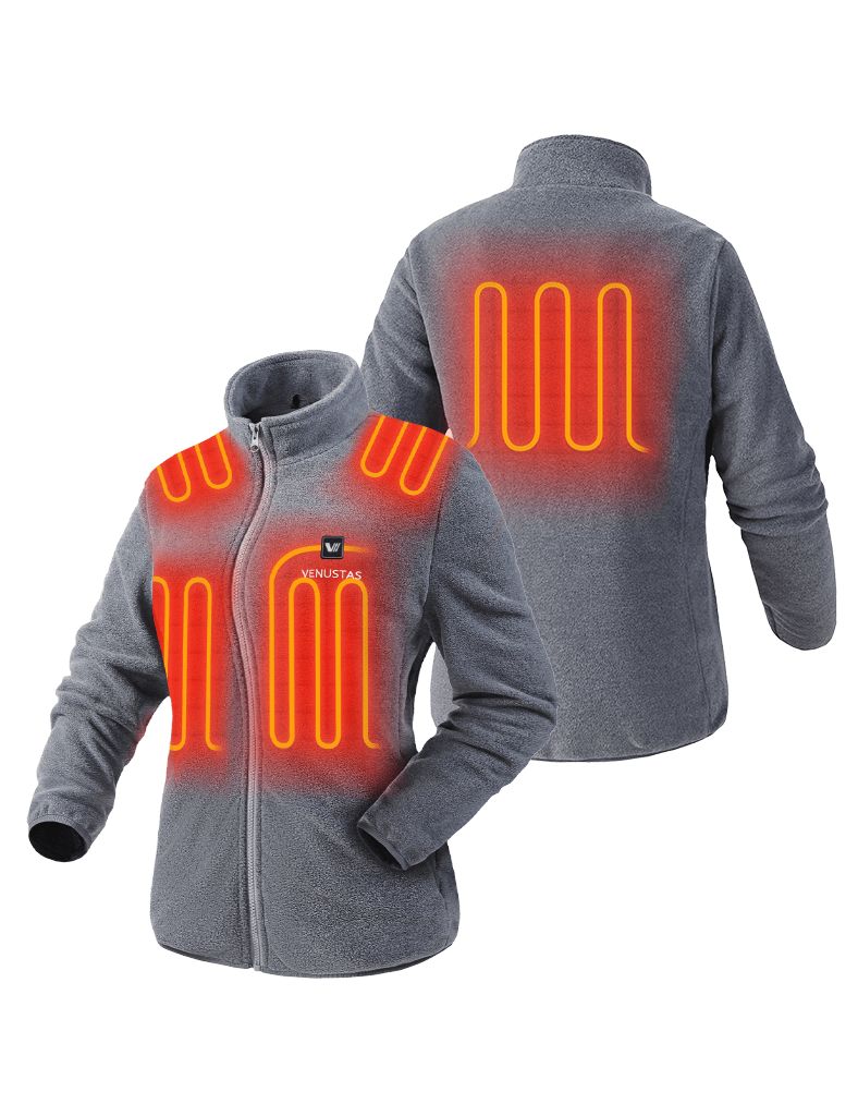 Zipper up Heated Fleece Jacket for Women 7.4V