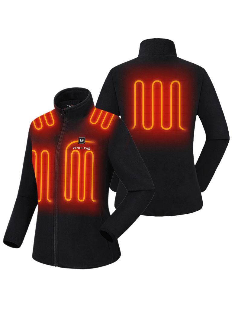 Zipper up Heated Fleece Jacket for Women 7.4V