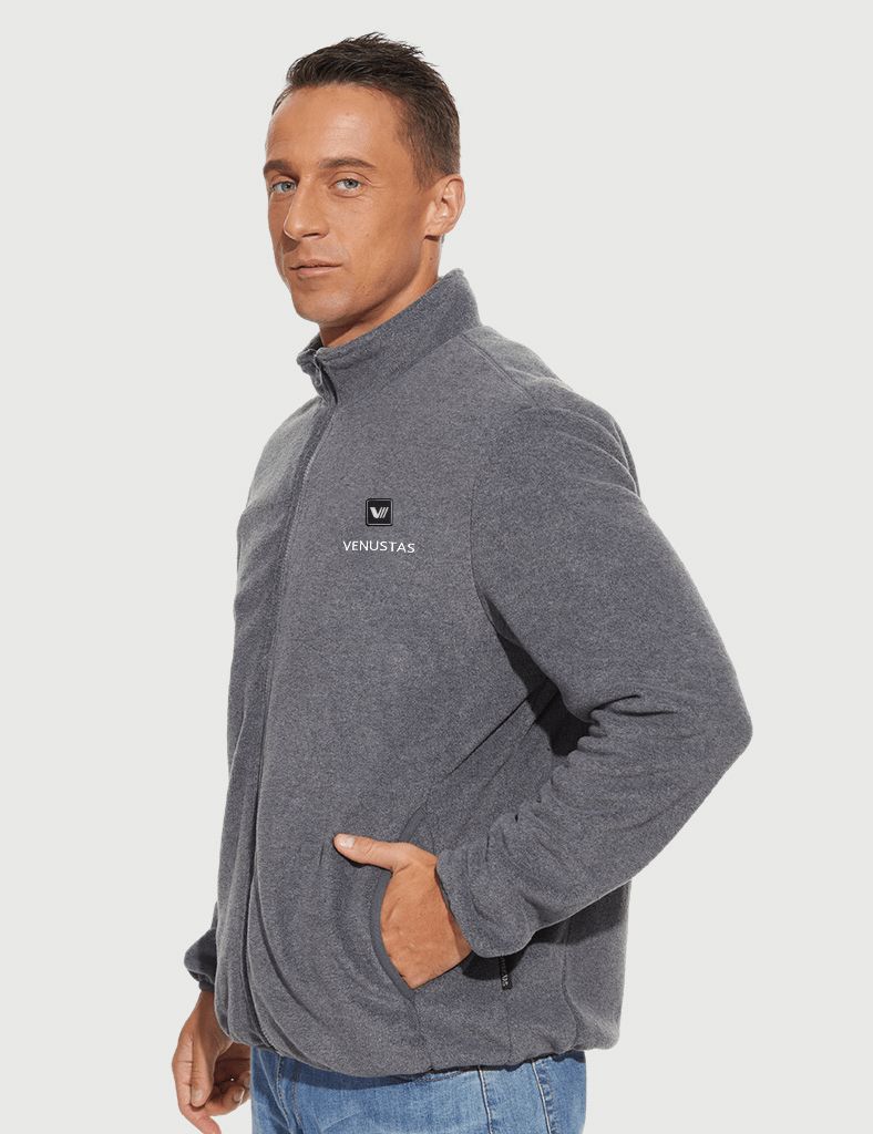Zipper up Heated Fleece Jacket for Men 7.4V