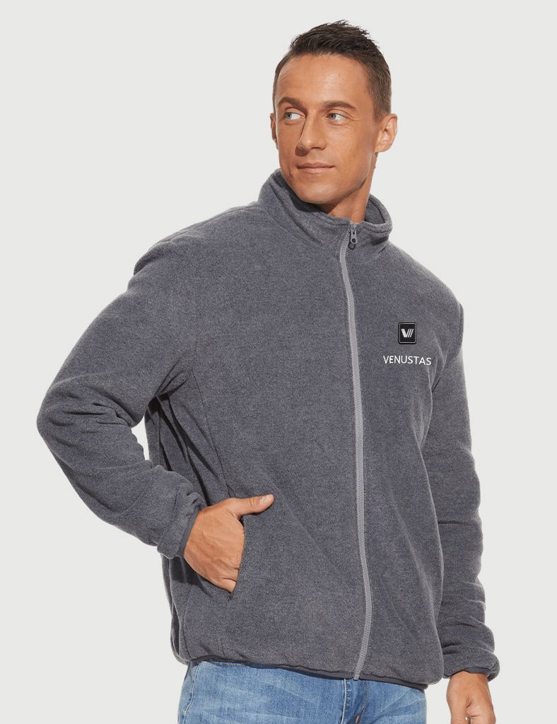 Zipper up Heated Fleece Jacket for Men 7.4V