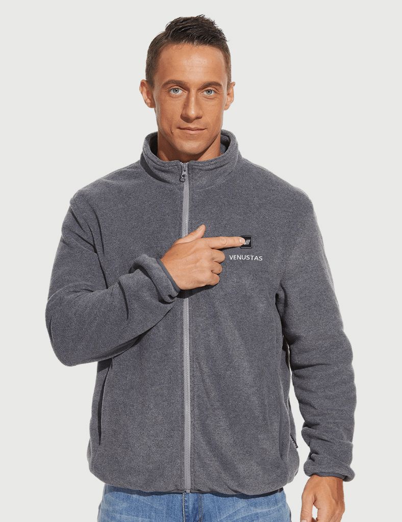 Zipper up Heated Fleece Jacket for Men 7.4V