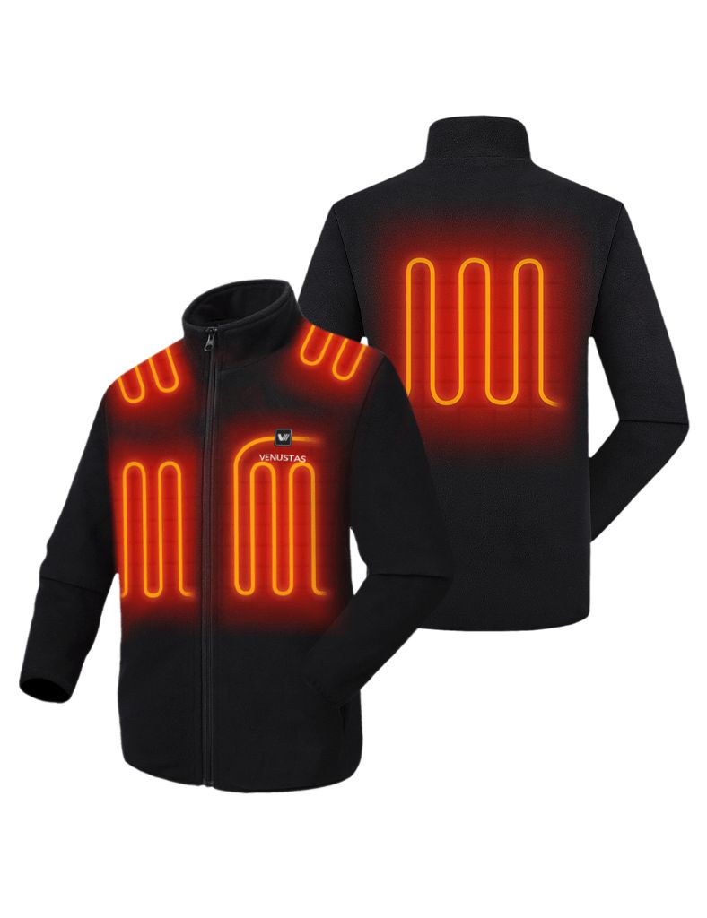 Zipper up Heated Fleece Jacket for Men 7.4V