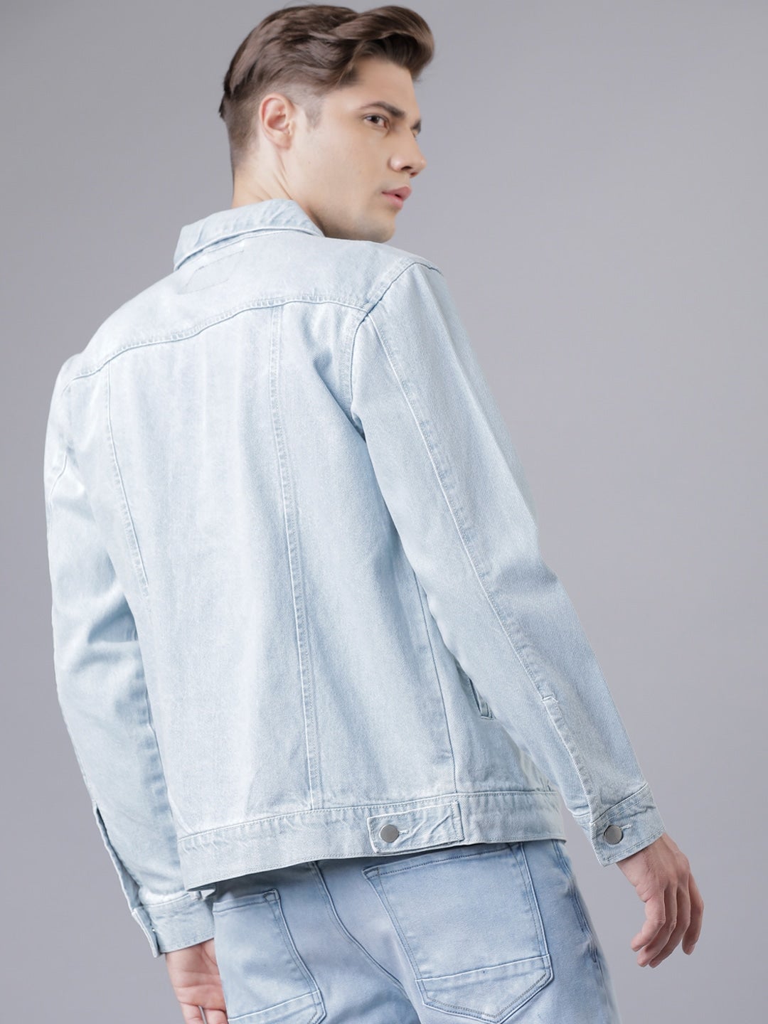 HIGHLANDER Men Blue Solid Denim Jacket 