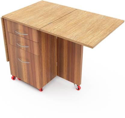 Studio Kook Dolce Folding Dining Table Engineered Wood 4 Seater Dining Table (Finish Color - Walnut, Pre-assembled)