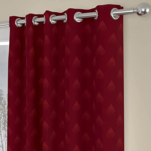 Livpure Smart Room Darkening Blackout Polyester Diamond Pattern Window Curtain with Tieback - 5 Feet ( Navy Blue ) Set of 1 