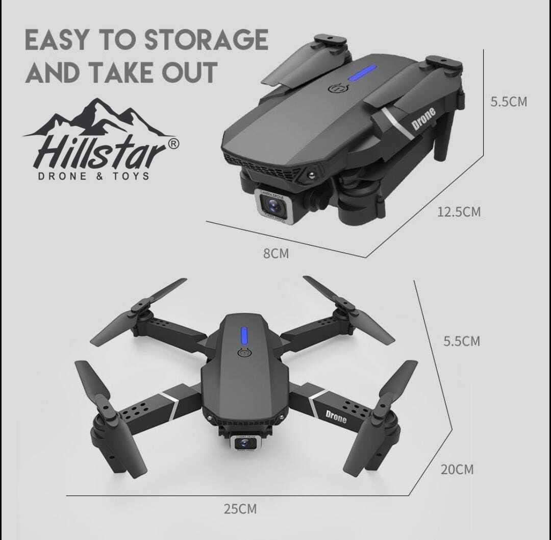 HILLSTAR Foldable Drone with Dual Camera HD Wide Angle Lens 