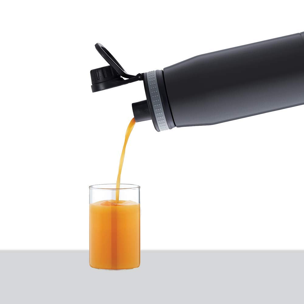 Borosil - Stainless Steel Hydra Gosports - Vacuum Insulated Flask Water Bottle, 900 ML, Black 